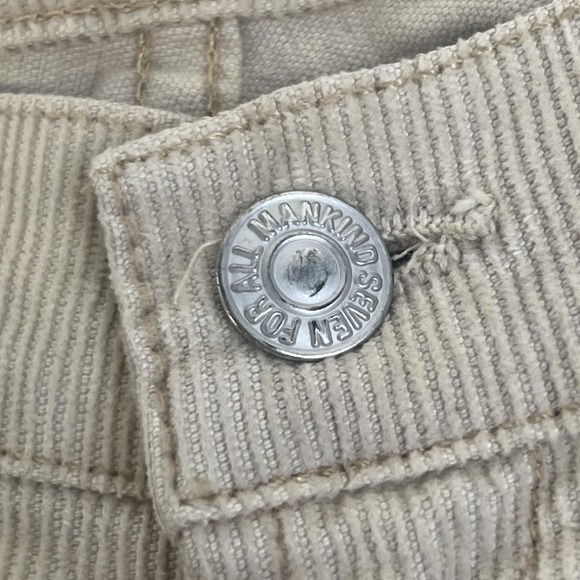 7 For All Mankind Corduroy Jeans Mens 32 Cream Bootcut Pants Made USA Stretch - Picture 7 of 16